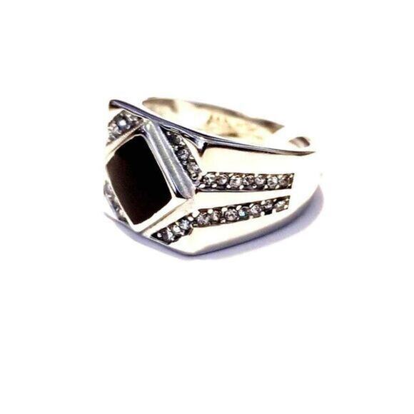 Men New stainless steel ring‎ with CZs size 13
